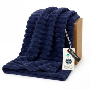 Bedsure GentleSoft Navy Blue Fleece Blanket for Couch - Cozy Soft Blankets for Women, Cute Small Throws for Girls, Navy, 50x60 Inches