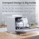 COMFEE' Portable Mini Dishwasher Countertop with 1.32Gal Built-in Water Tank for Apartments& RVs, No Hookup Needed, 6 Programs, 360 Dual Spray, 162 High-Temp& Air-Dry Function