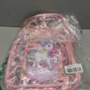 Kacctyen 3 Pcs Clear Backpack Heavy Duty Clear Stadium Bag Transparent Backpack with Lunch Bag(Pink,Rainbow, Unicorn), 16.9 x 12 x 6.5 inches