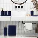 XLHOMO Bathroom Accessories Set - Gorgeous Bathroom Set, 10PC Navy Blue Bathroom Accessory Set, Toilet Brush, Trash Can, Qtip Holder & Soap Dispenser