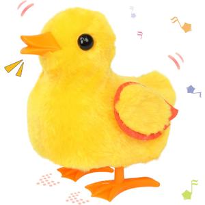 Hopearl Walking Duck Pet Quack Duckling Interactive Electronic Plush Toy Farm Animals Animated Gifts for Toddlers Birthday, Yellow, 8''