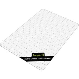 Amyracel Office Chair Mat for Low Pile Carpets, 45" x 53" Computer Mat, Clear Desk Mat for Carpeted Floors, Easy Glide Floor Protector