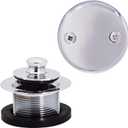 Westbrass Y594244CP White Tubular Twist & Close Bath Waste and Overflow Assembly, Polished Chrome