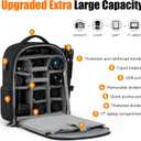 CADeN Camera Backpack, Extra Large DSLR Camera Bag with 17" Laptop Compartment, Waterproof Rain Cover, Professional Travel Hiking Camera Backpack Bag, 2.0 Extra Large