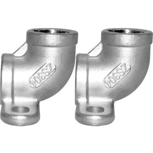 JoyTube Stainless 3/4" Female NPT x 3/4" NPT Female Fixed Drop Ear 90 Degree Elbow Cast Pipe Crimp Fitting for Water Plumbing with Base Plate (Pack of 2)