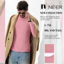 Neer 5 Pack Men's Big and Tall Long Sleeve Pocket T-Shirt Lightweight Crew Neck Shirts Slim Fit Top Casual Basic Tees (XXXL)