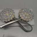 Magnetic Tiebacks for Curtains, 2 Pack Sparkling Crystal Flower Curtain Tiebacks Curtain Buckle Clips with High-Elastic Spring Wire for Home Office Decoration (Colorful)