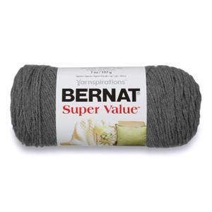 Bernat Super Value Yarn, 7 oz, Gauge 4 Medium Worsted, True Grey