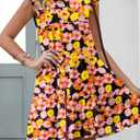KIRUNDO Summer Dresses for Women Sundress Sleeveless Ruffle Sleeve Round Neck Loose Short Flowy Pleated Mini Babydoll Dress (XL)