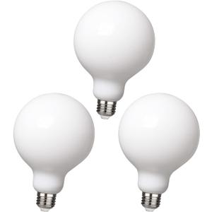 3Pack G30 LED Globe Light Bulbs 2700K Soft Light, 5.5W Decorative Globe Light Bulbs,E26 Base LED bulbs, CRI>90 Perfect use for Decor, Pendant, Bathroom/Vanity Mirror Makeup, Dimmable ,Milky glass