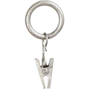Kenney Real Home Window Curtain Clip Rings, Set of 14, Pewter (For 5/8" or 3/4" Diameter Rods)