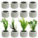 JoyHuaTrade 12 PCS Aquarium Plant Weight Ceramic Ring with Black Sponge, Aquarium Plant Weights Pot Anti Floating for Fish Tank Water Plant Landscape Decoration Accessories