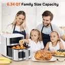 Simple Deluxe 8-in-1 Air Fryer 6.34 Qt, Digital Preset Airfryer with Visible Window, Nonstick and Dishwasher-Safe Basket, Air Fry, Chicken, Pizza, Dehydrate, Fries, 90-Min Timer, 1700W, White