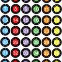 1-40 Numbers Round Labels Stickers, 1 Inch Self-Adhesive Small Number Stickers Colorful Border Round Label for Classroom, Office, Organizing Inventory Storage (504Pcs)