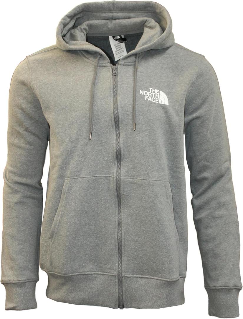 THE NORTH FACE Men's Full Zip Cotton Blend Hooded Sweatshirt, (Large, Tnf Medium Grey Heather)