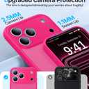 for iPhone 17 Pro Max Case, [Ribbed Non-Slip Sides] [Military-Grade Drop Protection] [Full Camera Protection] Anti-Yellow Soft-Touch Shockproof Slim Phone Case for iPhone 17 Pro Max, Hotpink