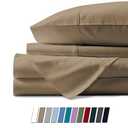 Mayfair Linen 100% Egyptian Cotton Sheets, Taupe Twin XL Sheets Set, 600 Thread Count Long Staple Cotton, Sateen Weave for Soft and Silky Feel, Fits Mattress Upto 18'' DEEP Pocket