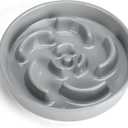Slow Feeder Dog Bowl, Ceramic 1.5 Cups Dog Food Bowls for Small, Medium, and Large Breed, Anti-Slip Maze Puzzle Food Dish to Slow Down Eating (Grey, 1.5 Cups)