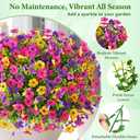 BLEUM CADE Artificial Flowers for Outdoors, 24 Bundles Faux Plants Outdoor Artificial Flowers for Decoration, UV Resistant Fake Flowers Artificial Plants & Flowers for Outdoors Garden Decor