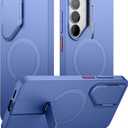 SURITCH for Samsung Galaxy S26 Phone Case, Magnetic Protective Cover with Camera Cover & Adjustable Metal Kickstand for Galaxy S26 -Starlight Blue