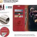 for Samsung Galaxy s22 6.1" Wallet Case, Flip Case with RFID Blocking Credit Card Holder, PU Leather Matching Phone Case for Samsung S22,Red Brown