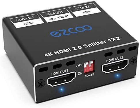 SP12H2 4K HDMI Splitter - 1x2 HDR, Dolby Vision Atmos, Down Scaler, 4K 1080P Sync, 4:4:4, HDCP2.2, EDID 4K5.1/4K7.1/Copy, For Game, Xbox, PS5, Roku