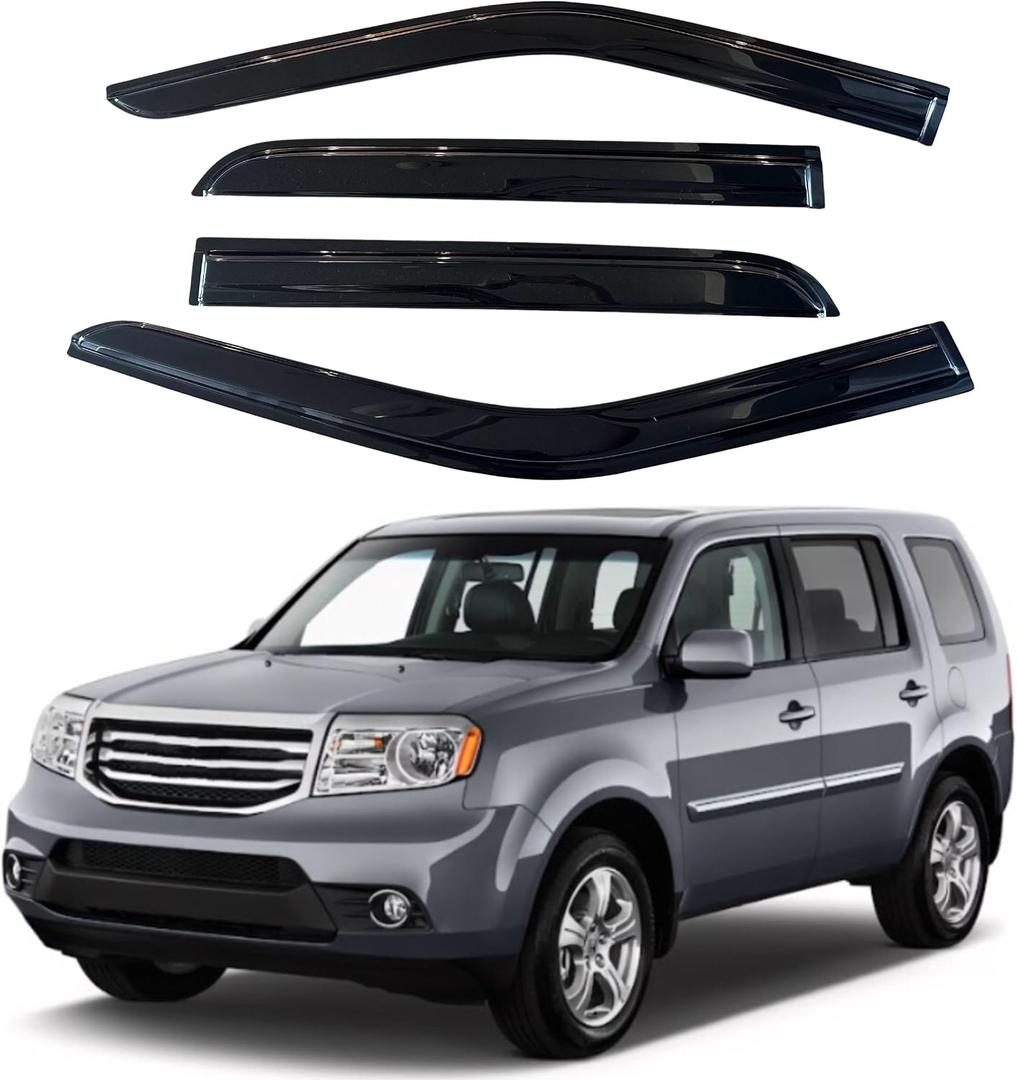 IG Window Visors Fit for 2009-2015 Honda Pilot, Out-Channel Rain Guards Vent Wind Deflectors 4PC, Car Accessories for 09-15 Pilot