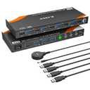 8K HDMI KVM Switch 4 Computers 1 Monitor, 4 Ports USB 3.0 HDMI KVM Switcher Selector, Support 8K@60Hz 4K@144Hz Resolution for 4 Computers Share Mouse Keyboard and Monitor