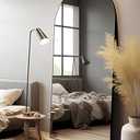 AyeWish Floor Mirror, Oversized Full Length Arched Mirror, Large Standing or Wall Mounted, FreeStanding, 68"x26", Aluminum Frame - Black