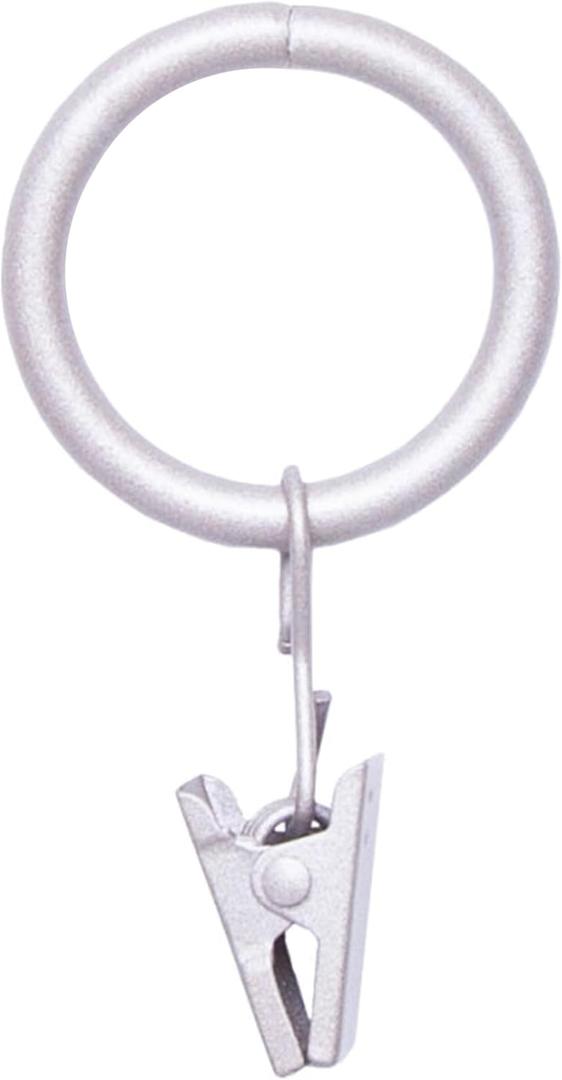 Kenney Real Home Window Curtain Clip Rings, Set of 14, Pewter (For 5/8" or 3/4" Diameter Rods)