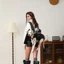 FCT Dog Backpack Carrier - Spine-Friendly for Small to Midium Dogs (8-18 lbs), Horizontal Design Dog Carrier with Adjustable Back Straps,Legs-Out Comfort for Travel/Hiking/Cycling (Black, Size M)