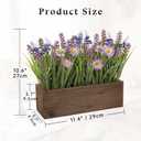 Artificial Lavender Flowers Arrangement in Rectangular Wood Planter Box, 10.6" Fake Potted Lavender Flowers with Daisies, Faux Lavender Plant for Centerpieces, Window Sill, Shelf, Home & Office Decor