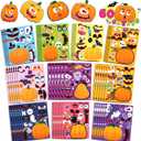 60 PCS Halloween Pumpkin Stickers, Halloween Party Favors for Kids, Make a Pumpkin Face Decorating Stickers with 10 Designs, Art Crafts Party Supplies for Goodies Bags Trick or Treat Activities