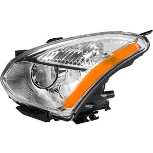 Headlight Assembly,Chrome Headlights Compatible with Rogue 2008-2008,Amber Reflector Color Clear Lens Color, OE Style Replacement Headlight Assembly