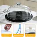 WENWELL Glass Microwave Splatter Cover with Silicone Mat, 10Inch Plate Splatter Food Lid with Integrated Grip Handle and Vent Hole, BPA Free, Dishwasher Safe