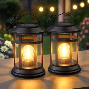 Solar Lanterns Outdoor Waterproof: 2 Pack Hanging Solar Lights for Outside Patio Porch Garden Tabletop Decor - Bright LED Warm White Solar Powered Lighting - 2025 Gardening Lovers Mom Gifts Solar Lanterns Outdoor Waterproof: 2 Pack Hanging Solar Lights for Outside Patio Porch Garden Tabletop Decor - Bright LED Warm White Solar Powered Lighting - 2025 Gardening Lovers Mom Gifts