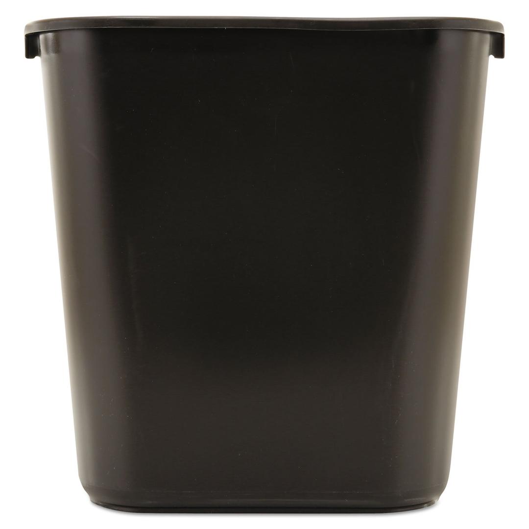 Rubbermaid Commercial Products Deskside Wastebasket/Trash Can, 3.25-Gallon/13-Quart, Black, Small, for Bedroom/Bathroom/Office, Fits Under Desk/Sink/Cabinet