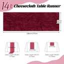 14 Pack Burgundy Cheesecloth Table Runner 17x108 Inch Semi Sheer Boho Gauze Cheese Cloth Fabric Table Runners, for Wedding Party Baby Shower Birthday Home Decor Garden Farmhouse