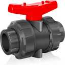 2 Inch UPVC Slip Socket End True Union Ball Valve - Full Port, Heavy Duty Corrosion Resistant, Reversible PTFE Seat with 2 EPDM O-rings for Swimming Pool & Industrial Pipe Connection