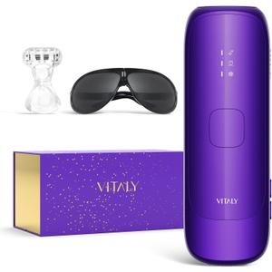IPL Laser Hair Removal Device for Women: Permanent Hair Removal with Ice Cooling, Safe Skin Sensor & Auto Flashing & Nearly Painless & Long-Lasting Results for Fast Full Body, Holiday Gifts (Purple)