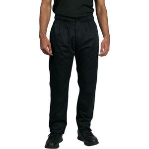 Chef Code Men's Basic Baggy Chef Pant with Zipper (Large, Black)