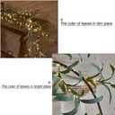 Hairui Lighted Artificial Olive Garland 6FT 96 LED Fairy Lights Battery Operated, Faux Vine Lights with Timer for Spring Christmas Holiday Fireplace Decoration