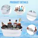 4Pcs 4 Gallon Galvanized Ice Bucket Large Galvanized Tub with Scoops Ice Bucket for Parties Mimosa Bar Supplies with Carry Handles Metal Beverage Tub for Champagne Cocktails Beer Drink Wine