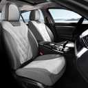 Coverado Car Seat Covers, Front Covers for Cars, Car Seat Cover Front Seats, Automotive Seat Cover, Waterproof, Leather Car Seat Cushion, Universal Interior Seat Protectors for Most Cars Light_Gray