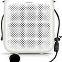 NORWII Portable Voice Amplifier Mini Rechargeable with Wired Microphone Headset & Waistband, 4000mAh Personal Voice Amplifier for Teachers, Presentation, Tour Guides, Meeting, Coaches (White)