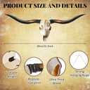 Flat Printed Longhorn Skull Wall Decor Wooden Longhorn Cow Door Sign Large Farmhouse Printed Pendant Decor Realistic Style Wooden Cow for Holiday Front Door Porch Wall