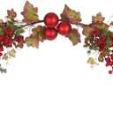 Christmas Swag for Front Door 49" Artificial Door Swag Xmas Decorative with Red Berries Xmas Balls Christmas Swags for Stair Fireplace Mantle Mailbox Window Holiday Decor
