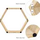 YBING Hexagon Floating Shelves Wall Mounted Farmhouse Wood Storage Honeycomb Wall Shelf Set of 6 Hexagonal Shelves Wall Home Decor Hexagon Shelves for Living Room Bedroom Office, Light Brown