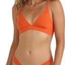Organic Basics Womens Soft Touch Veil Triangle Bralette, Tangerine, Small
