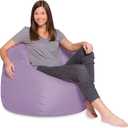 Posh Creations Bean Bag Chair for Kids, Teens, and Adults Includes Removable and Machine Washable Cover, Heather Lavender, 48in - X-Large